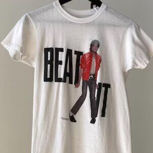Vintage Michael Jackson ''Beat It'' Graphic White T-shirt